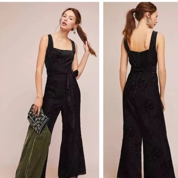 Moulinette Soeurs by Anthropologie Black Velvet Jumpsuit, 12 - Picture 5 of 5